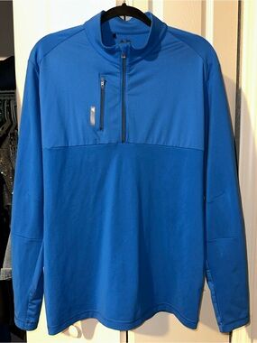 adidas Blue Quarter-Zip Performance Pullover Jacket